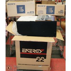 SONY STEREO SYSTEM WITH 2 SPEAKERS, COMPACT DISC,