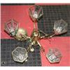 Image 1 : VINTAGE BRASS CHANDELIER LIGHT FIXTURE