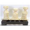 Image 1 : 3 PILLAR CANDLE HOLDERS WITH TEALIGHT BAR