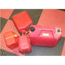 BUNDLE OF 4 ASSORTED GAS CANS