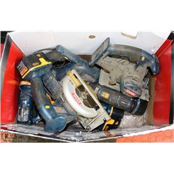BOX OF ASSORTED CORDLESS TOOLS 18V WITH