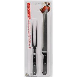 NEW 2PCS CARVING SET (8" KNIFE AND 6" FORK)