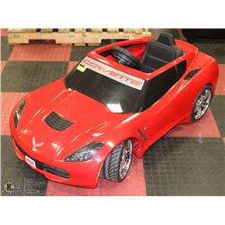 ELECTRIC CORVETTE CAR, RUNNING WITH BATTERY AND