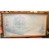Image 1 : SNOW SCENE FRAMED OIL  ON CANVAS PICTURE