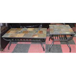 WROUGHT IRON & GRANITE SLATE COFFEE&MATCHING