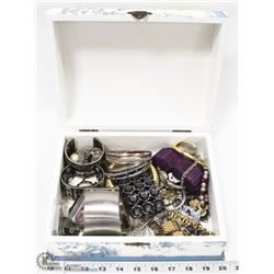 DECORATIVE CHEST BOX FULL OF JEWELLERY -