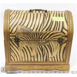 LARGE WOOD SAFARI ZEBRA STORAGE