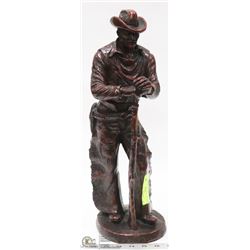 BRONZE LOOK COWBOY STATUE
