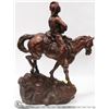 Image 2 : BRONZE LOOK COWBOY & HORSE STATUE
