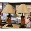 Image 1 : SET OF 2 WOOD & METAL LAMPS