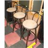 Image 1 : SET OF 3 SWIVEL BAR STOOLS W/PADDED