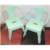 Image 1 : SET OF 2 LIGHT GREEN CHILDRENS CHAIRS