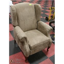 BROWN MICROFIBER RECLINING WING BACK PARLOUR