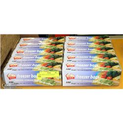 10 BOXES  OF FREEZER BAGS