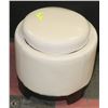 Image 1 : PAIR WHITE LEATHERETTE FOOT STOOL