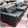 Image 1 : NEW BLACK LEATHERETTE 84" SOFA WITH 64" LOVE SEAT