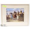 Image 1 : FRAMED MATTED NATIVE THEMED PRINT.