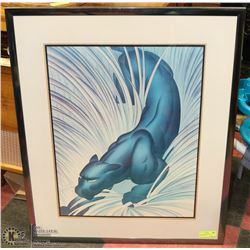 PANTHER FRAMED MATTED PICTURE 30"X36".