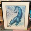 Image 1 : PANTHER FRAMED MATTED PICTURE 30"X36".