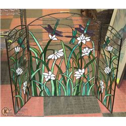 STAINED GLASS DECORATIVE FIREPLACE SCREEN