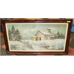 MILLS- OIL ON CANVAS FRAMED PAINTING.