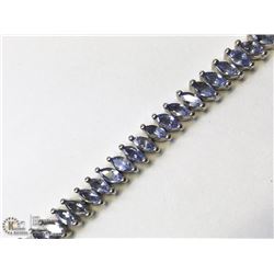 12) STERLING SILVER TANZANITE BRACELET