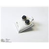 Image 2 : 15) 10KT GOLD BLACK DIAMOND EARRINGS