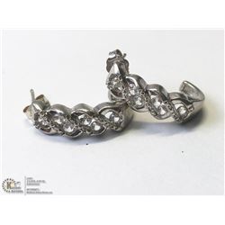 19) STERLING SILVER CUBIC ZIRCONIA EARRINGS