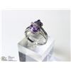 Image 2 : 25) 14KT WHITE GOLD AMETHYST CUBIC RING