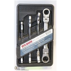 PRO POINT 4PC SAE DOUBLE BOX END FLEXIBLE RATCHET