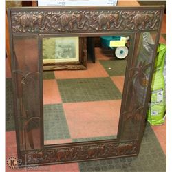 METAL AFRICAN ANIMAL MIRROR 33"X25".