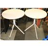 Image 1 : 2 WHITE METAL ROUND TABLES