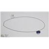 Image 1 : 31) 14KT GOLD SAPPHIRE PENDANT NECKLACE