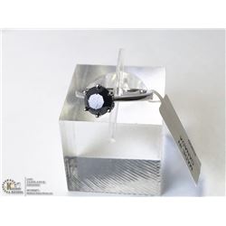 33) 10KT WHITE GOLD BLACK DIAMOND RING