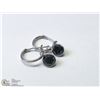 Image 1 : 35) 14KT WHITE GOLD BLACK DIAMOND EARRINGS
