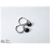 Image 2 : 35) 14KT WHITE GOLD BLACK DIAMOND EARRINGS