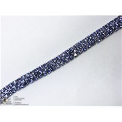 38) STERLING SILVER TANZANITE BRACELET