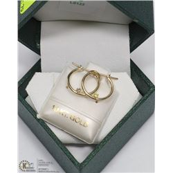 39) 14KT GOLD DIAMOND HOOP EARRINGS