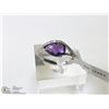 Image 1 : 42) 14KT GOLD AMETHYST & CUBIC ZIRCONIA RING