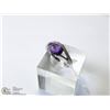 Image 2 : 42) 14KT GOLD AMETHYST & CUBIC ZIRCONIA RING