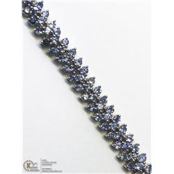 44) STERLING SILVER TANZANITE BRACELET
