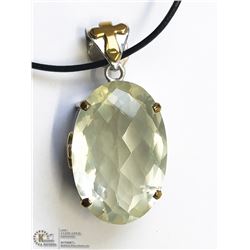 48) STERLING SILVER CITRINE PENDANT