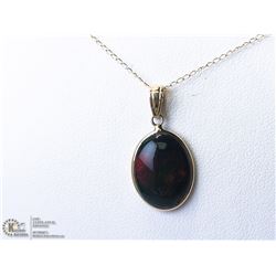 50) 10KT GOLD BLACK OPAL NECKLACE