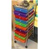 Image 1 : 10 DRAWER STORAGE CART W/ORGANIZER TOP - 3'H X