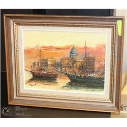 JACOB ITALIAN PAINTER OIL ON CANVAS PORT FRAMED