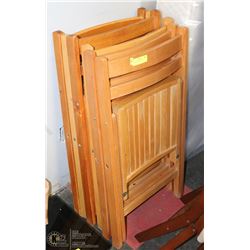 6 WOOD FOLDING CHAIRS