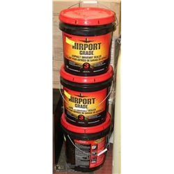 THREE 17L PAILS OF AIRPORT GRADE ASPHALT DRIVEWAY
