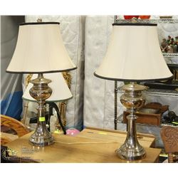 PAIR OF CHROME TABLE LAMPS