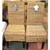 Image 1 : PAIR OF WICKER SIDE CHAIRS