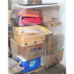 PALLET OF ESTATE GOODS INCL. LUGGAGE COOLERS,